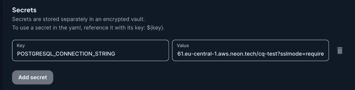 Add Secret