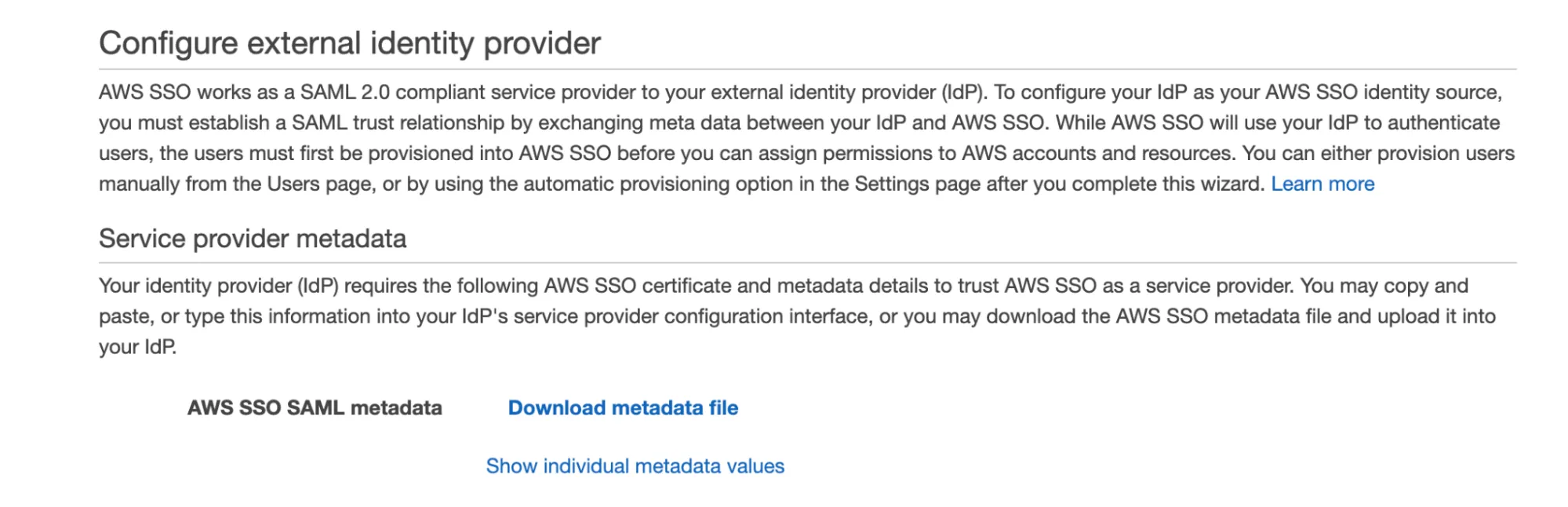 Show individual metadata values
