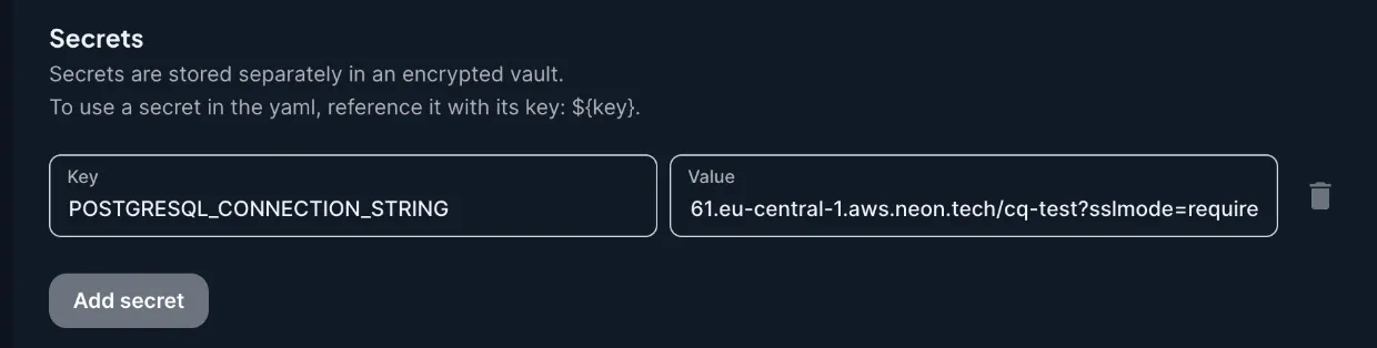 Add a secret