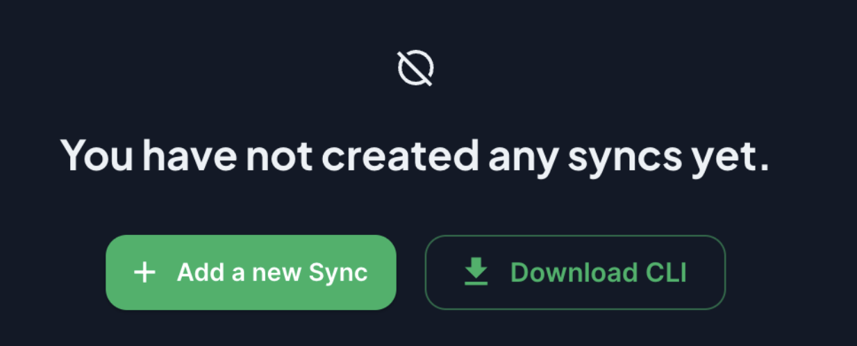 Create a new sync