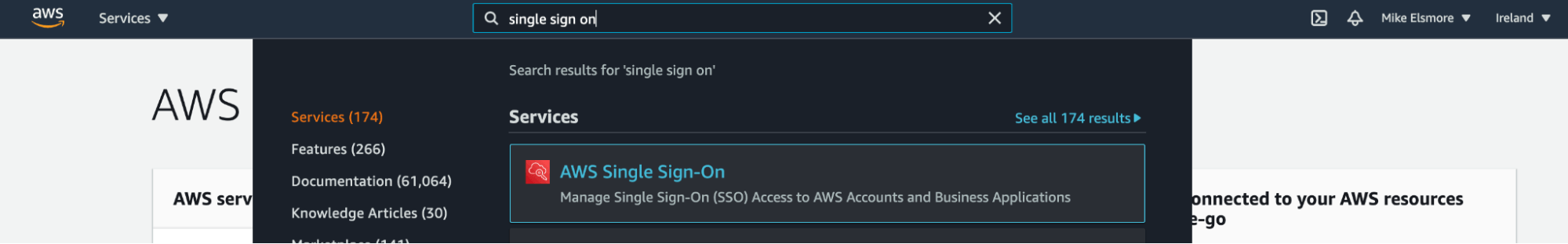 Find AWS Single Sign-on