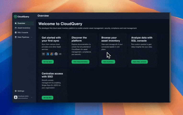 CloudQuery Platform makes it super easy to query your inventory using SQL.